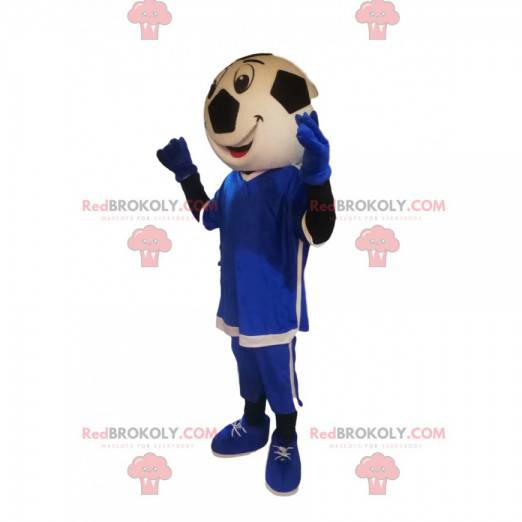 Character mascot with a funny soccer ball head - Redbrokoly.com
