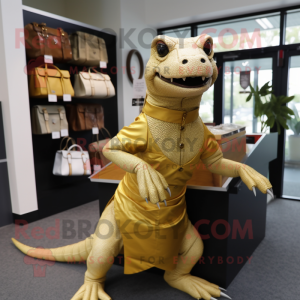 Gold Komodo Dragon maskot...