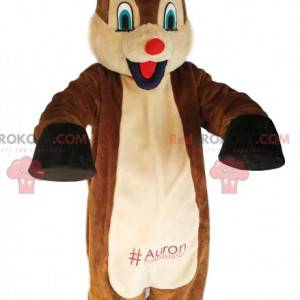 Comical reindeer mascot with its red muzzle. Reindeer costume -