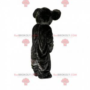 Gray koala mascot with a big smile. Koala costume -