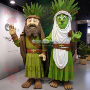 Olive Chief mascot costume character dressed with a Maxi Dress and Smartwatches