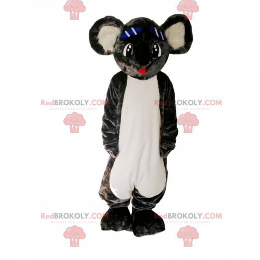 Mascotte koala grigio con un grande sorriso. Costume da Koala -