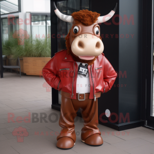 Rode Hereford Cow mascotte...