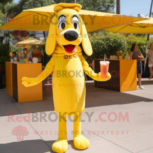 Gul Hot Dog maskot kostume...