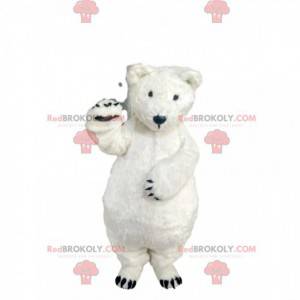 Mascotte d'ours blanc tout mignon. Costume d'ours blanc -