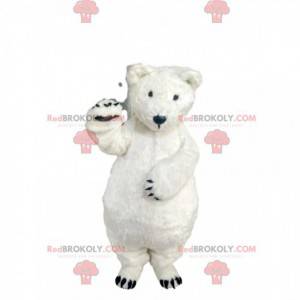 Velmi roztomilý maskot ledního medvěda. Kostým ledního medvěda