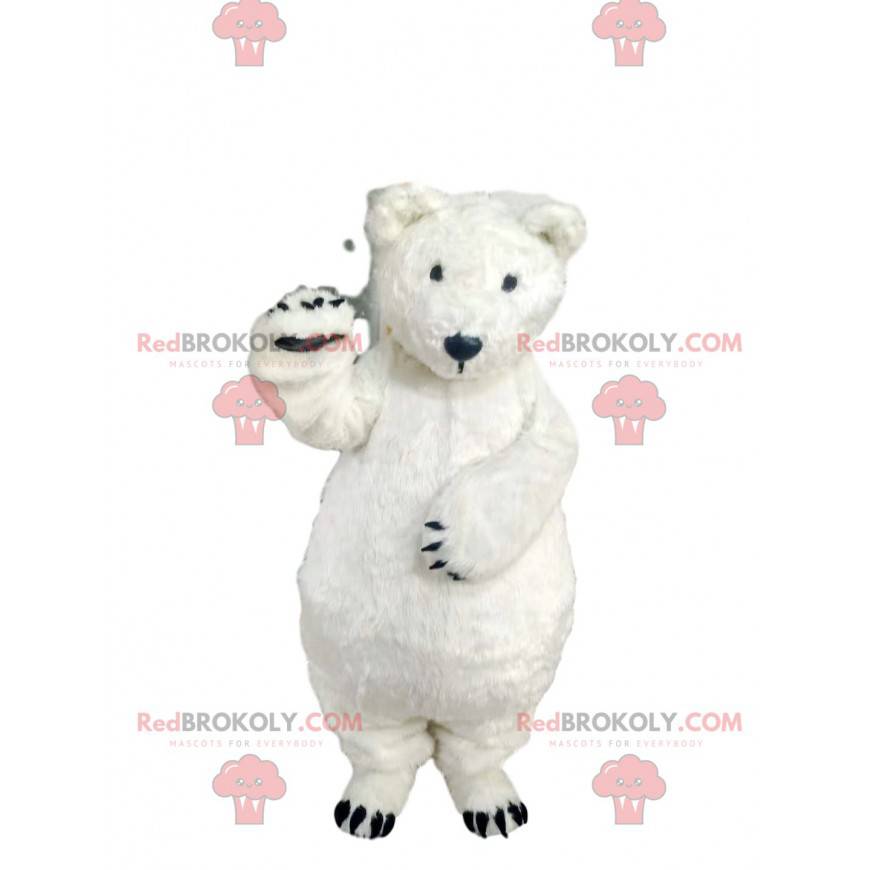 Mascote do urso polar muito bonito. Fantasia de urso polar -