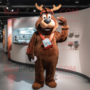 Brown Reindeer mascotte...