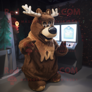 Brown Reindeer mascotte...