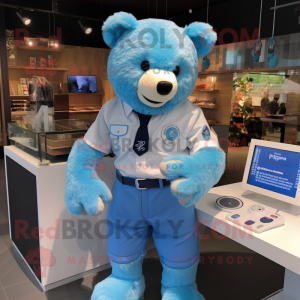 Blå Teddy Bear maskot...