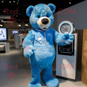 Blue Teddy Bear mascotte...