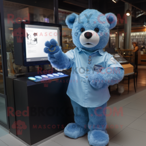 Blue Teddy Bear mascotte...