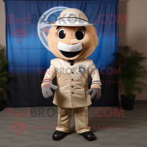 Beige American Football Helmet mascot costume character dressed with a Dress Shirt and Tie pins