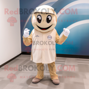 Beige American Football Helmet mascot costume character dressed with a Dress Shirt and Tie pins