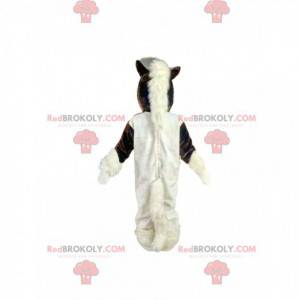 Mascotte cavallo marrone e bianco. Costume da cavallo -