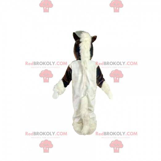 Mascotte cavallo marrone e bianco. Costume da cavallo -