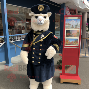 Navy Alpaca maskot kostume...