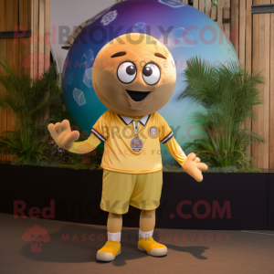 Gul Fotball maskot kostyme...