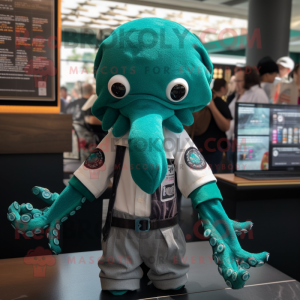 Teal Kraken mascotte...