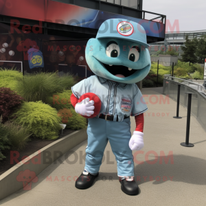 Teal Baseball Ball mascotte...