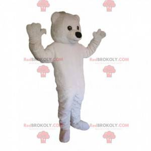 Mascotte d'ours blanc très éveillé. Costume d'ours blanc -