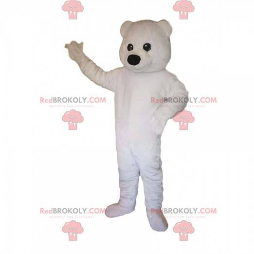 Very awake polar bear mascot. Polar bear costume -