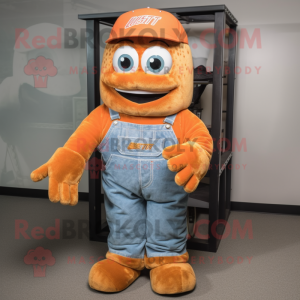 Rust Baseball Glove mascot costume character dressed with a Mom Jeans and Foot pads