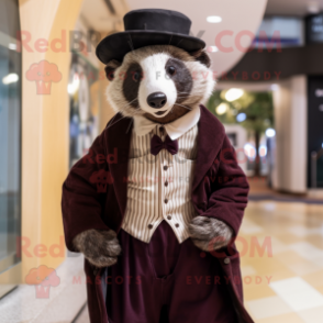 nan Badger mascot costume character dressed with a Culottes and Brooches