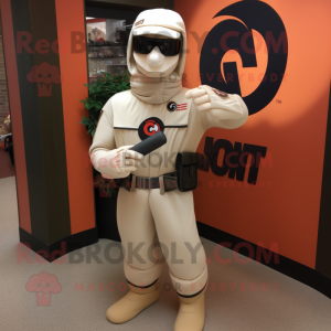 Cream Gi Joe maskot kostume...