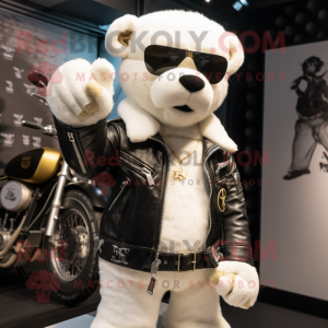 Witte teddybeer mascotte...