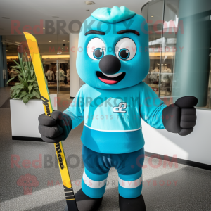 Turquoise ijshockeystick...