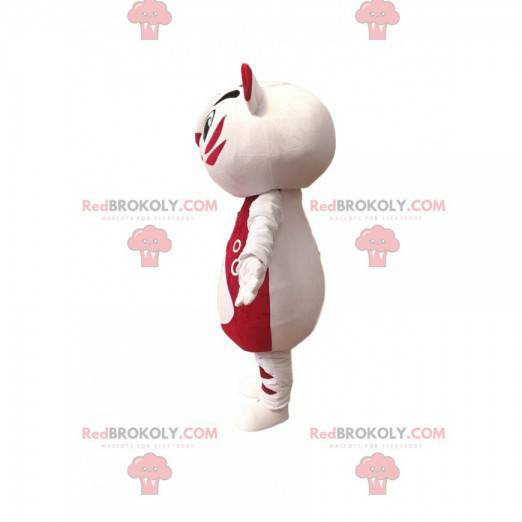 Disfraz de gato blanco y fucsia muy alegre. - Redbrokoly.com