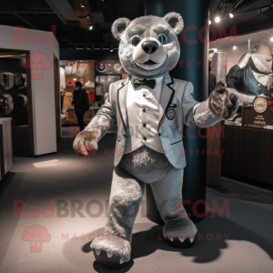 Sølv Teddy Bear maskot...