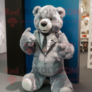 Silver Teddy Bear mascotte...