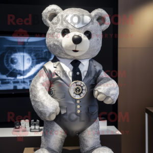 Silver Teddy Bear mascotte...