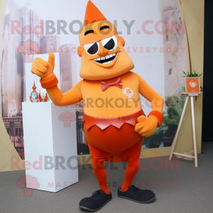 Orange Strongman maskot...