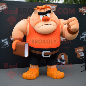 Orange Strongman maskot...