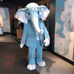 Sky Blue Elephant maskot...