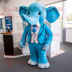 Sky Blue Elephant mascotte...