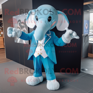 Sky Blue Elephant mascotte...