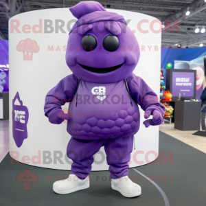 Lila Granat maskot kostym...