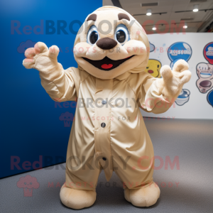 Beige slangenmens mascotte...