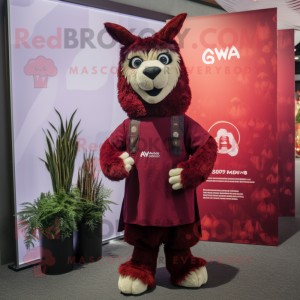 Maroon Llama mascotte...