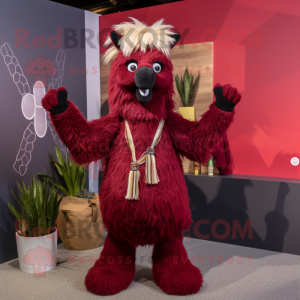 Maroon Llama mascotte...