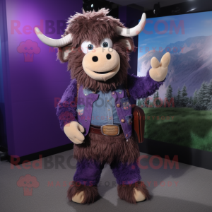 Purple Yak mascotte kostuum...