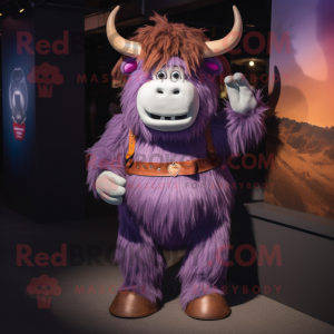 Purple Yak mascotte kostuum...