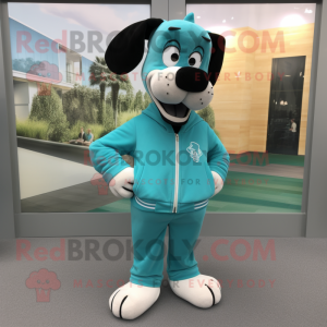 Teal Dog mascotte kostuum...