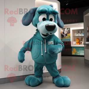 Postava maskota Teal Dog...