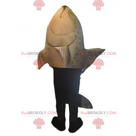 Mascotte de truite beige. Costume de truite - Redbrokoly.com