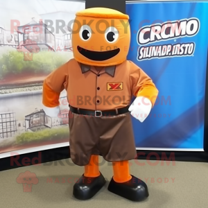 Rust Commando mascot costume character dressed with a Dress Shirt and Ties